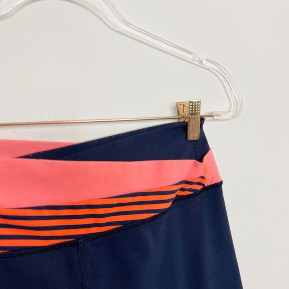 Lululemon Astro Wunder Under Crop Leggings Womens 6 Navy Inkwell Coral Orange - Picture 4 of 9